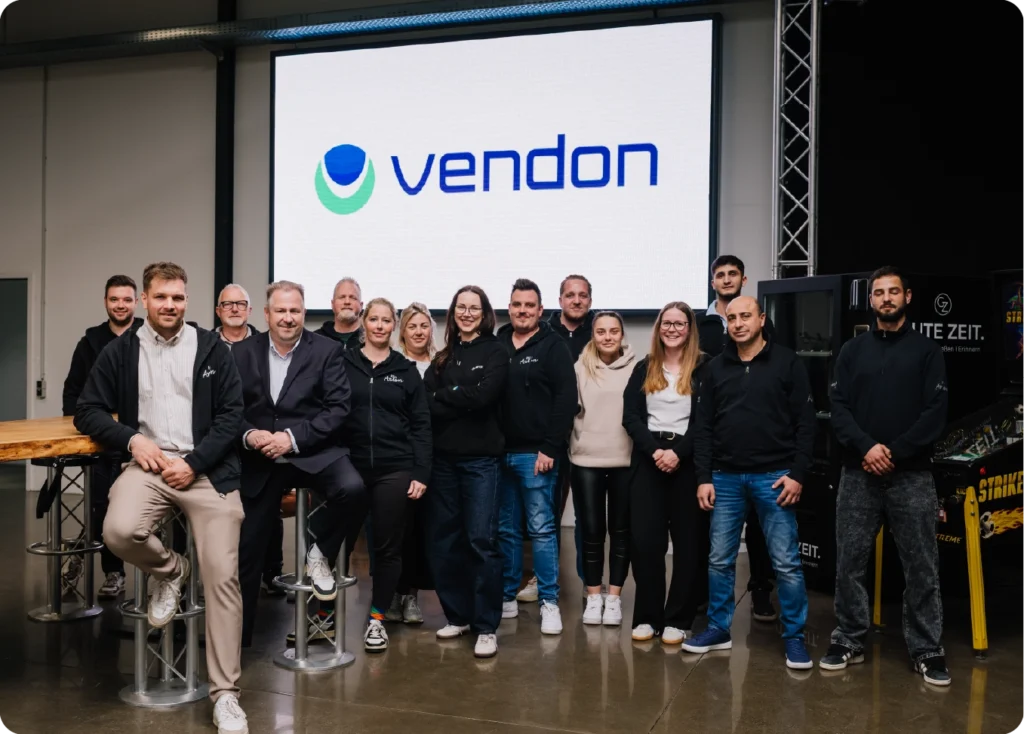 The Hensing GmbH and Vendon team together at the company’s vending operations facility.